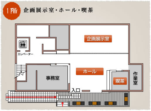 企画展示室・ホール・喫茶