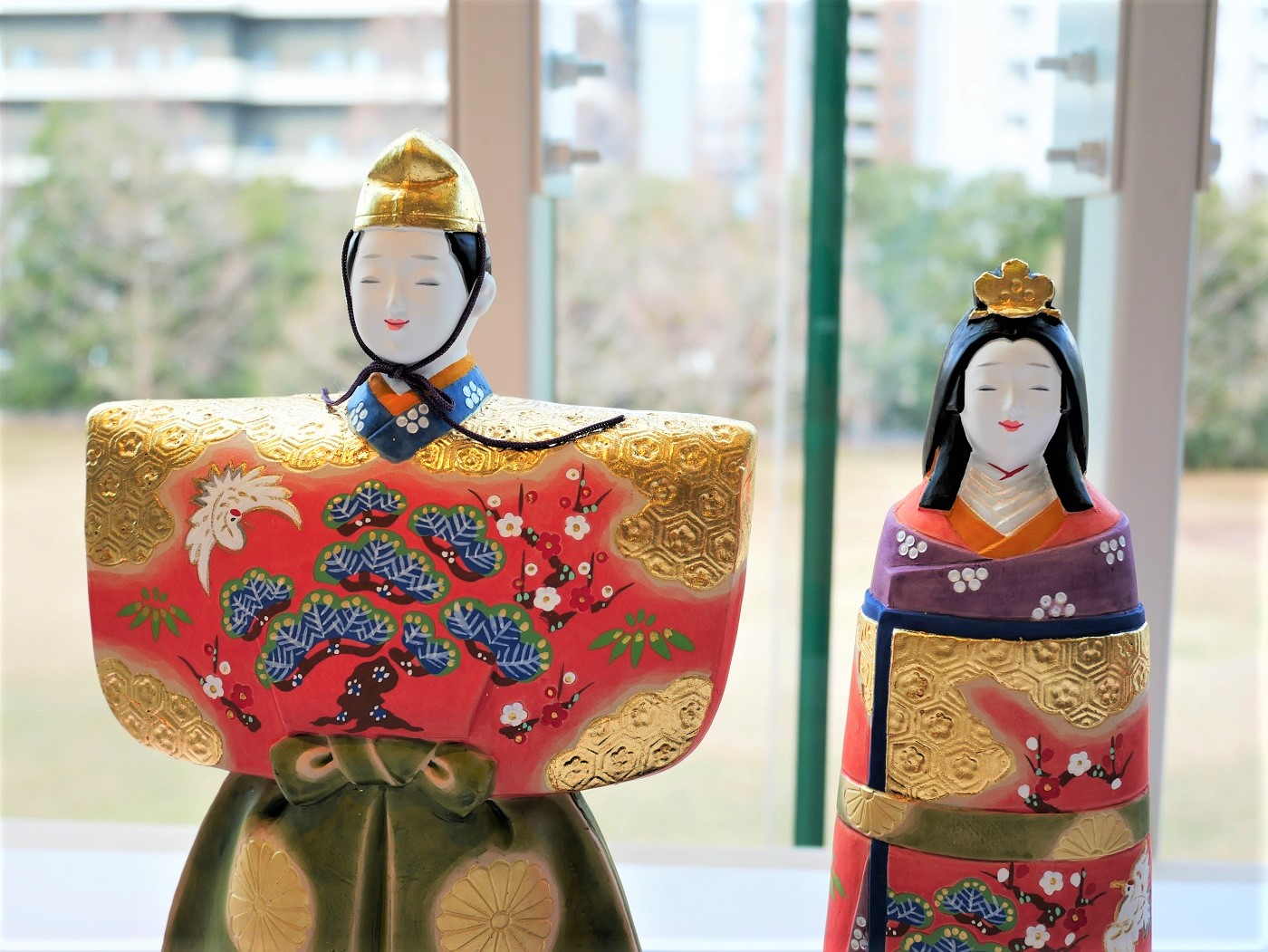 人形ケース 間口30×奥行24×高さ45ｃｍ（ケース内寸）ケヤキ塗り ガラスケース 木製戸付 博多人形 日本人形